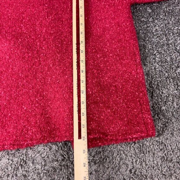 Eileen Fisher Sweater Bruco Alpaca Wool Silk Womens Small Red Lightweight Jacket - Picture 8 of 10